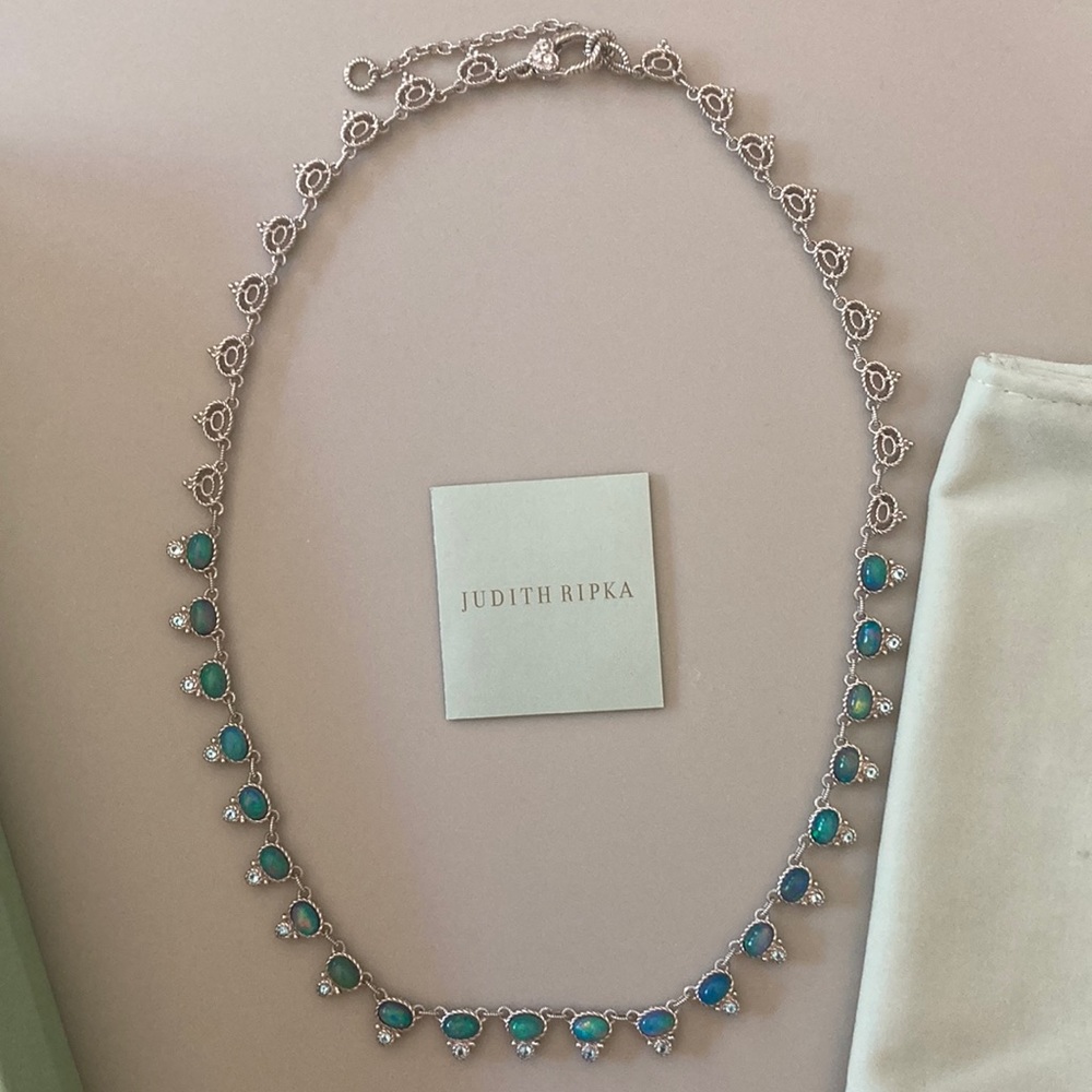 Judith Ripka Sterling Doublet & Blue Topaz Necklace